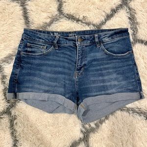 Mid Rise Shortie Short Jean Shorts